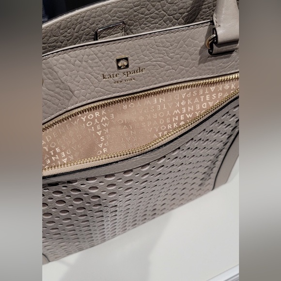 Kate Spade Perri Lane Bubbles Beige Leather Tote - Picture 3 of 7
